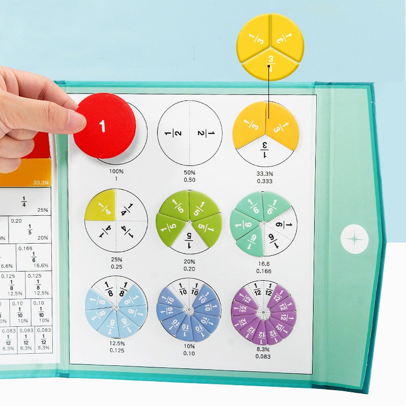 Magnetic Fraction Educational Puzzle