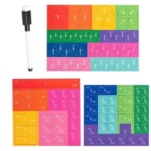 Magnetic Fraction Educational Puzzle