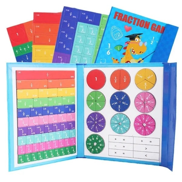 Magnetic Fraction Educational Puzzle