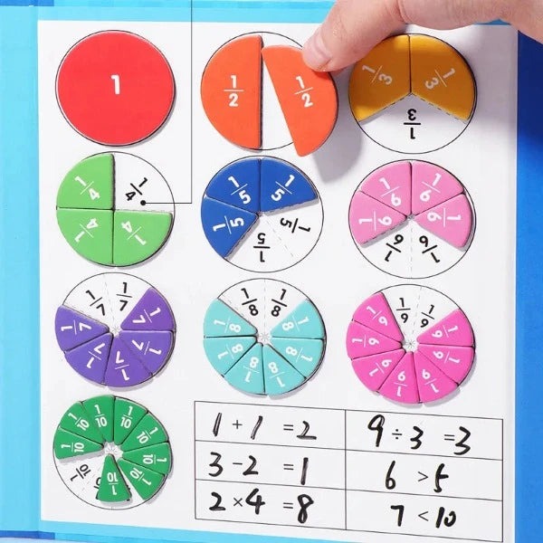 Magnetic Fraction Educational Puzzle